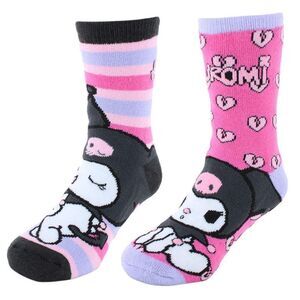 Textiel Trade Girl's Sanrio Hello Kitty Kuromi Novelty Non-Slip Socks (2 Pair)